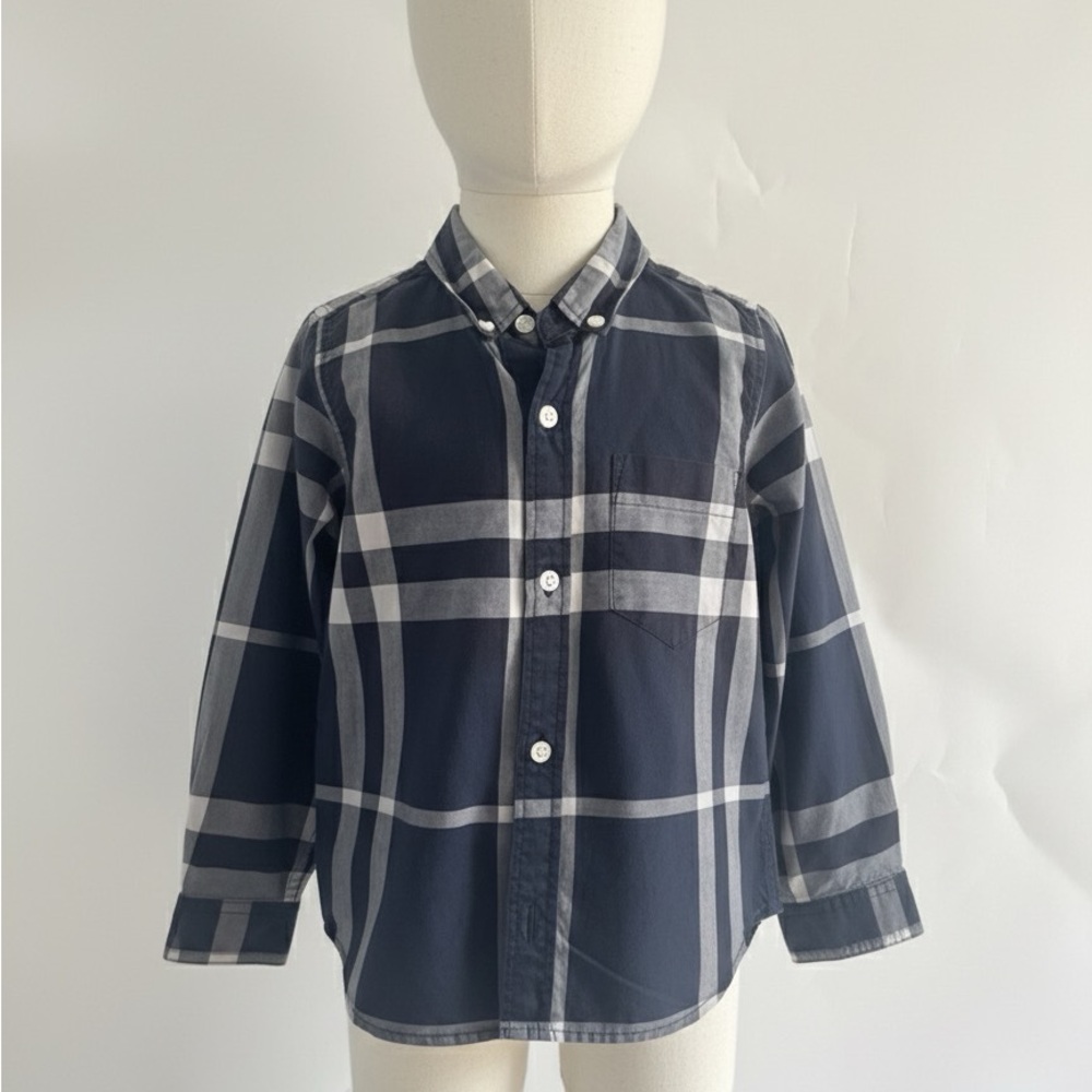 Burberry Kids Plaid Shirt - Navy and White